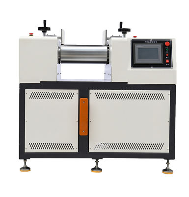 شراء مطحنة ذات أسطوانتين مع قادوس من الفولاذ المقاوم للصدأ SUS304، تباعد أسطوانة قابل للتعديل وخلاط عالي السرعة لخلط المطاط online manufacture